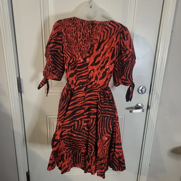 square dance co red zebra leopard animal print swing dress vintage rockabilly - Picture 4 of 10